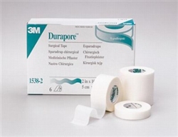 Durapore Surgical Tape, Silk-Like Fabric, NonSterile, 2" x 10 Yds., 6/BX