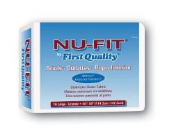 Brief Nu-Fit, Limited Mat Body Shaped, 45-58", Large, Moderate Absorbency, Blue, 18/PK, 4PK/CS