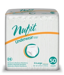 Brief, Nu-Fit, Protective Underwear, 58-68", X-Large, 50/PK 2PK/CS