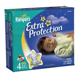 Pampers Extra Protection, Size 4 Diapers, Jumbo Pack 27/PK, 4PK/CS