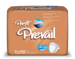 Brief Prevail, Per-Fit, Limited Mat Body Shaped, 59-64", X-Large, Moderate Absorbency, Beige, 15/PK, 4PK/CS