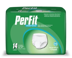 Protective Underwear, Per-Fit, Limited Mat Body Shaped, 58-68", Moderate-Heavy Absorbency, Black, X-Large, 14/PK, 4PK/CS