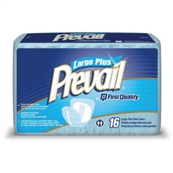 Prevail Pant Liner, 28 L x 13 W, Large Plus, Ultra Absorbency, 16/PK 6PK/CS