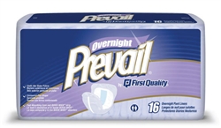 Prevail Pant Liner, 23 L x 18 W, Overnight Absorbency, Large, Super Absorbent Polymer, 16/PK 6PK/CS