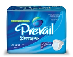 Briefs Prevail, Breezers, Limited Mat Body Shaped, 45-58", Large, Moderate-Heavy Absorbency, Blue, 18/PK, 4PK/CS