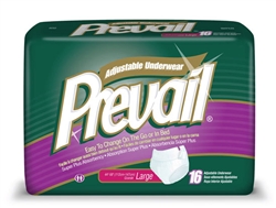 Briefs, Prevail, Pull-On, 44-58", Large, Moderate-Heavy Absorbency, Blue, 16/PK 4PK/CS