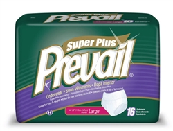 Briefs, Prevail, Pull-On, 44-58", Large, Super Plus Absorbency, Blue, 16/PK 4PK/CS