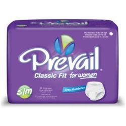 Prevail Protective Underwear for Women, Classic Fit, 34-46", Small/Medium, Elastic Waist, 20/BG 4BG/CS