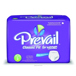 Prevail Protective Underwear for Women, Classic Fit, 44-58", Large, Elastic Waist, 18/BG 4BG/CS