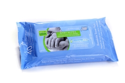 Nice 'N Clean, Baby Wipes, Unscented, Soft Pack, 40/PK, 12PK/CS