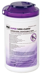 Super Sani-Cloth, Germicidal, Disposable Wipes, Hard Surface, Pull-Up, 65/PK, 6PK/CS