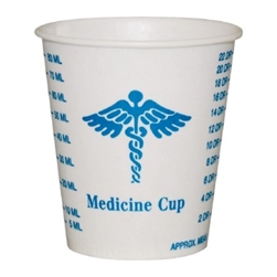 Solo Medicine Cups, 3oz, Medical Print, Wax Coated Paper, 5000/CS