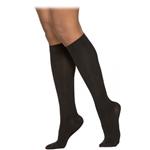 Sigvaris Cushioned Cotton Women's Calf-High Compression Stockings, Black, Closed Toe, Medium Short, 20 to 30 mmHg Compression