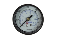 Coilhose Pneumatics 8800-300 2" Dial Gauge, 1/4 Back Mount, 0-300 PSI
