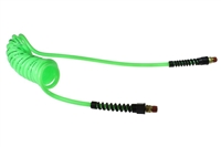 Coilhose PU14-15-G Flexcoil, 1/4" ID x 15', 1/4" MPT, Neon Green