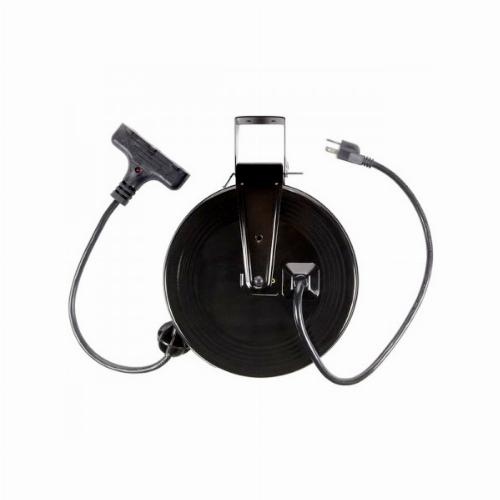 Bayco Lighting SL-801 30ft Retractable Metal Cord Reel w/3 Outlets - 13amp