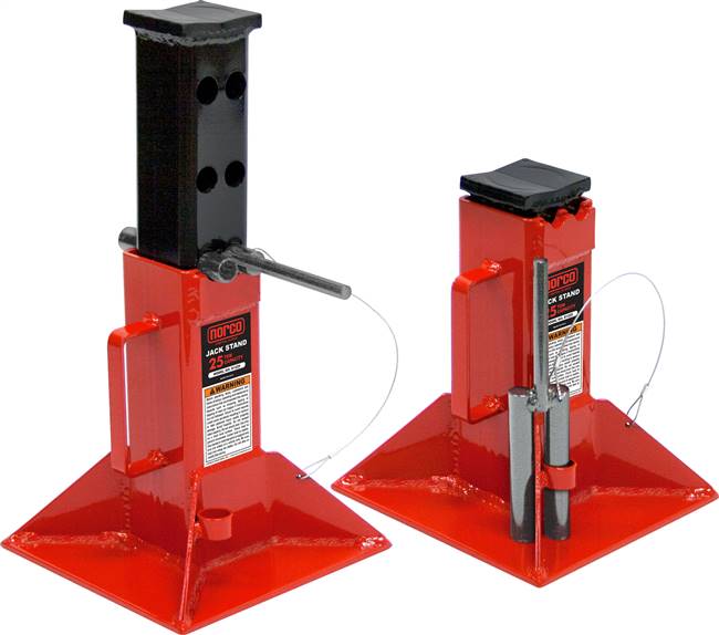 Norco 81225i 25 Ton Cap. Jack Stands - Pin Type - Imported, Pair