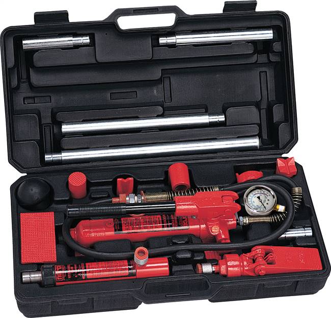 Norco 904004C 4 Ton Basic Collision Repair Kit - Forged Adapters W/Gauge