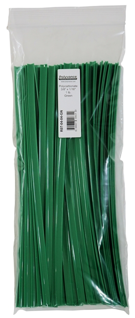Polyvance R07-04-04-GN Polycarbonate Strip, 3/8â€ x 1/16â€, 1 lb., Green