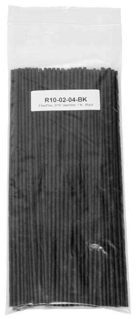 Polyvance R10-02-04-BK Uni-Weld FiberFlex Rod, 3/16", 1 lb., Black