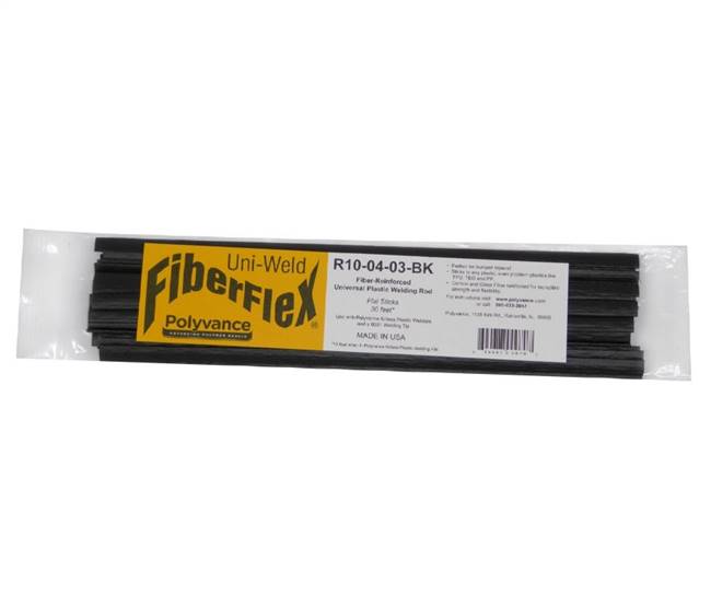 Polyvance R10-04-03-BK Uni-Weld FiberFlex Rod, Flat Sticks, (3/8â€ x 1/16â€), 30 ft., Black