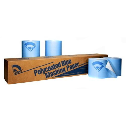 USC 38018 Polycoated Blue Premium Masking Paper, 18", 2 rolls per case