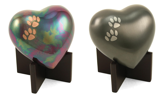 Arielle Hearts Pet Cremation Urns | Slate | Raku | Sky Blue | Night Sky | Ruby |