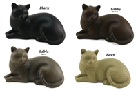 Cozy Cat Pet Cremation Urn | Black | Fawn | Sable | Tabby