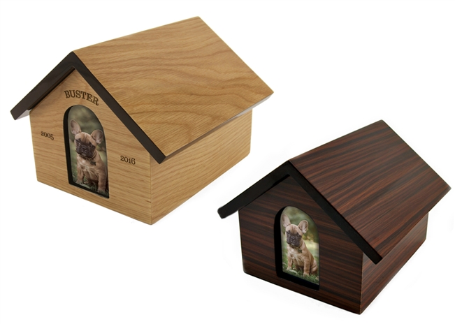 Pet House Cremation Urn |  Dark Brown | Light Tan