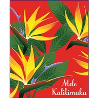 Bird of Paradise Mele Kalikimaka Large Tote