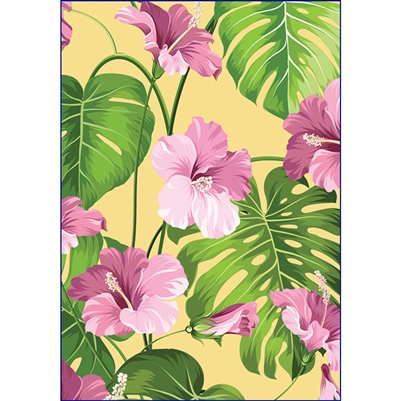 Tropical Hibiscus Glitter Note Cards