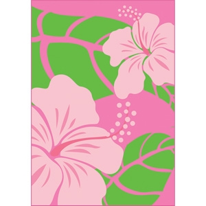 Hibiscus Nui Pink Glitter Note Cards