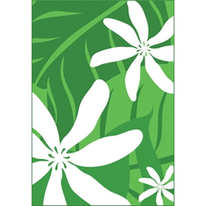 Tiare Nui Green Note Cards