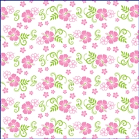 Hibiscus Swirl Pink Cello Wrap - 30" x 10' (120") continuous roll