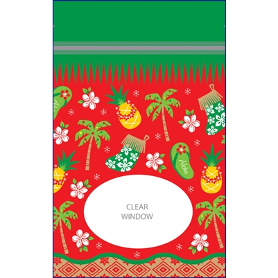 Hawaiian Holiday Large Stand Up Zipper Pouches - Bulk 100-count