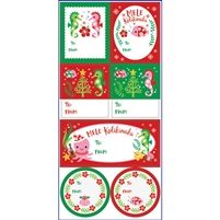 Seahorse and Friends Mele Kalikimaka Gift Tags