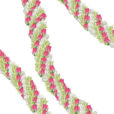Rose Bud Lei Pink Cello Wrap - 30" x 10' (120") continuous roll