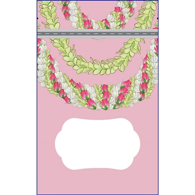 Rose Bud Lei Pink Large Stand Up Zipper Pouches - Bulk 100-count