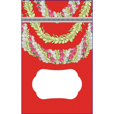Rose Bud Lei Red Large Stand Up Zipper Pouches