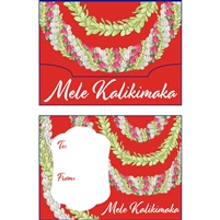 Rose Bud Lei Mele Kalikimaka Gift Card Holder, 3-ct