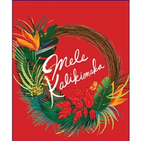 Wreath Mele Kalikimaka Medium Tote