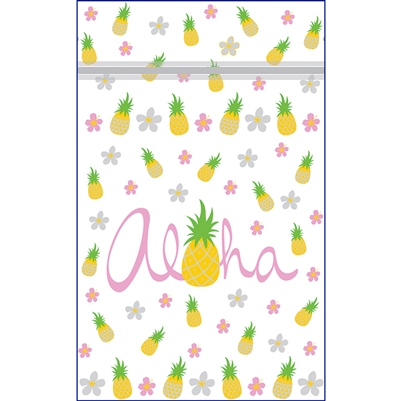 Aloha Pineapple Large Stand Up Zipper Pouches - Bulk 100-count