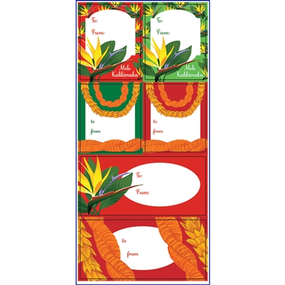 CLEARANCE! Ilima Hala Lei Mele Kalikimaka & Bird of Paradise Mele Kalikimaka Gift Tags