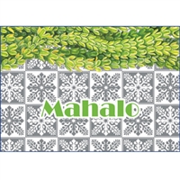 Pakalana Green/Silver Foil Mahalo Note Cards