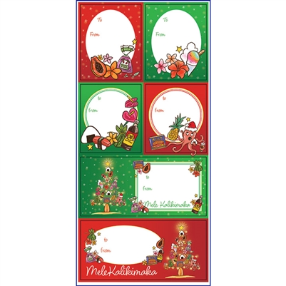 Kau Kau Tree Mele Kalikimaka Gift Tags