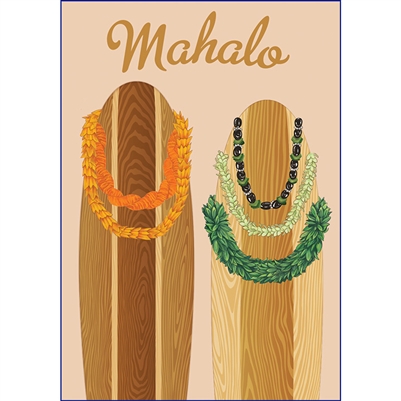 Surfboards Mahalo Note Cards