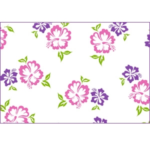 CLEARANCE  (12 rolls) Pretty Hibiscus Cello Wrap - 30" x 10' (120") continuous roll