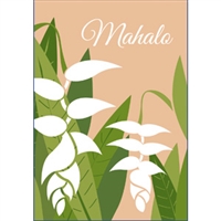 Heliconia White Mahalo Note Cards