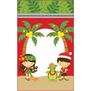 Aloha Cuties Mele Kalikimaka Large Stand Up Zipper Pouch