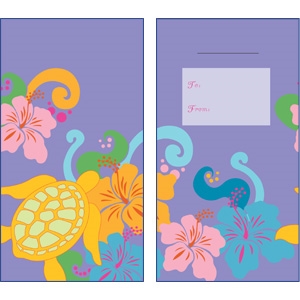 Honu Hibiscus Lavender Glitter Lucky Money Envelopes